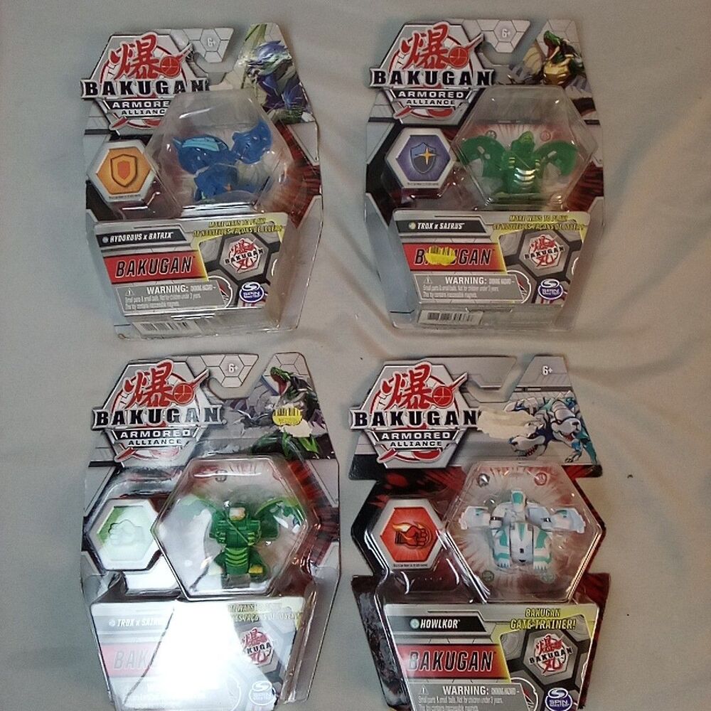 Bakugan Sphere Lot 4 Sealed Hydorous Batrix Trox Sairus Howlkor Figures
